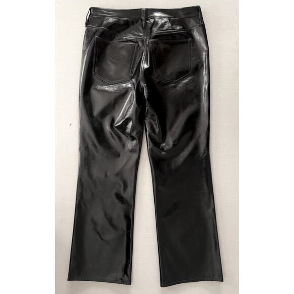 J Crew Collection Sz 30 Faux Leather Patent Pants Black Edgy Party Shiny Sexy - Picture 3 of 16